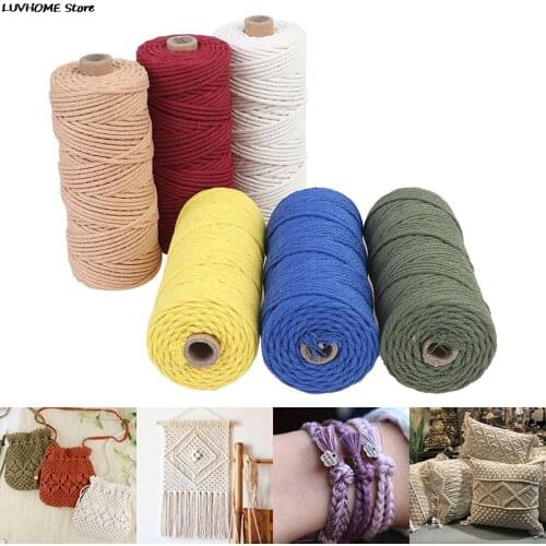 3 Mm X 100 M DIY Macrame Yarn Decorative Warp Cotton For Knitting Crafts Decor Sewing Art Crafts Accessories