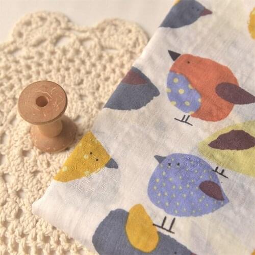 Rice Bottom Stupid Bird Cartoon Thin Cotton Fabric Dress Top Bedding Clothing Handmade Diy Fabric 140x150cm