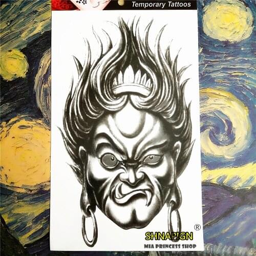 SHNAPIGN Black Kid soldiers Temporary Tattoo Body Art, 12*20cm Flash Tattoo Stickers, Waterproof Fake Tatoo Henna Sticker