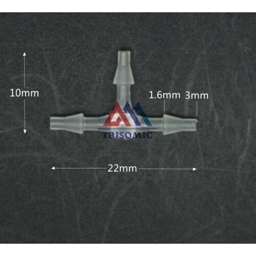 1.6mm T tpye equant Connector Equal Tube Joiner Material PP Plastic Fitting Fish Tank Airline Aquarium