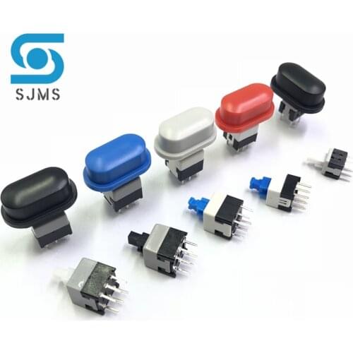 10PCS Tactile Push Button Switch Self Locking 5.8*5.8MM 7*7MM 8*8MM 8.5*8.5MM Reset Micro Switch + (10PCS A05 Tact Cap)