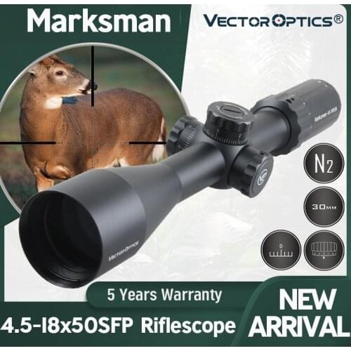 Vector Optics Marksman 4.5-18x50 Riflescope Tactical Rifle Scope Turret Lock 1/10 MIL For Hunting Target Shooting Airgun .308win
