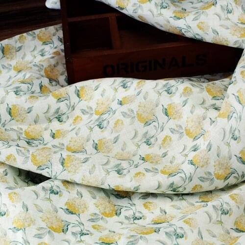 High grade iris ramie printed cotton fabric Wedding Dress Tulle Skirt Material fabrics for patchwork kumas telas por metros