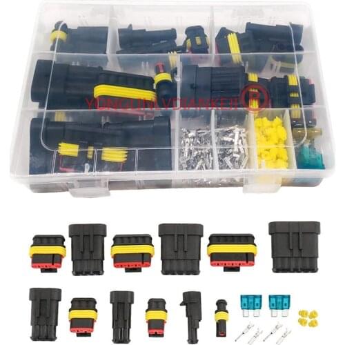 YONGLINLVDIANKEJI 240Pcs/Pack Waterproof Car Motorcycle Auto Electrical Wire Connector Plug Kit Terminal Assortment 1-6 P