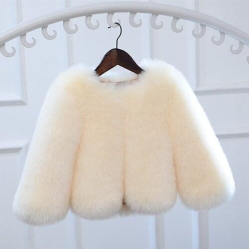 Baby Girls Winter Jackets Faux Fur Coats Kids Warm Jackets Fleece Children Outerwear Girls Loose Coats Baby Warm Overcoat W955