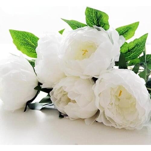 1 Bunch of 5 Bunches of Big Peony Wedding Photography Home Dining Table Arch Decoration Fake Peony Silk Flower Bouquet