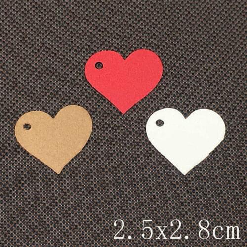 100Pcs/Lot Heart Square Bomb Shaped Hanging Kraft Paper Tags Price Label Note Scallop Head Tags For Western Festival Gifts Bags