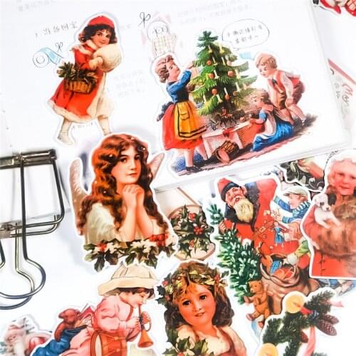 17PSC Christmas Stickers Crafts And Scrapbooking stickers kids toys book Decorative sticker DIY Stationery