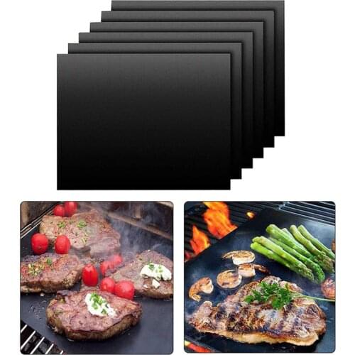 2Pcs Non-stick BBQ Grill Mat Reusable Baking Pad BBQ Mat Barbecue Oven Sheet Picnic Heat Resistance BBQ Tool Kitchen Accessories