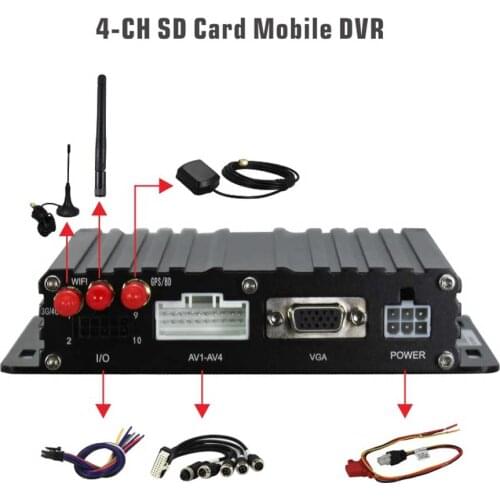 4ch Ahd 720p AHD TVI CVI Alalog 4-in-1 Dual SD Card Mobile CCTV GPS 4G DVR with CMSV6 Licences