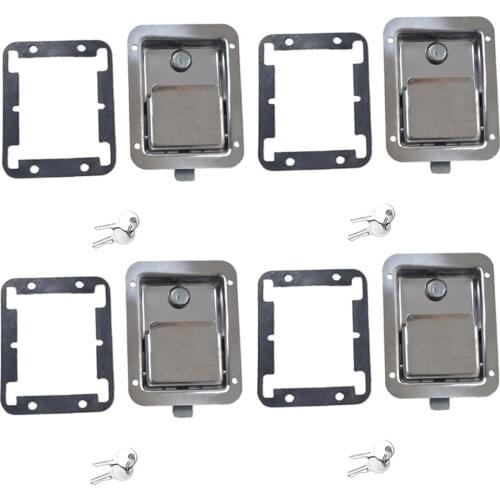 4x Marine Stainless Steel Paddle Latch Truck Tool Box Doors Lock Latch & Key