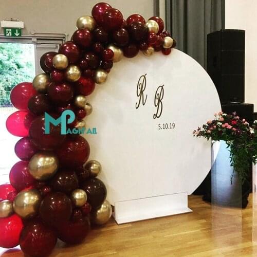 95pcs Wedding Wine Red Balloons Garland Arch Chrome Gold Balloon for Boy Baby Shower Birthday Anniversary Engagement Party Decor
