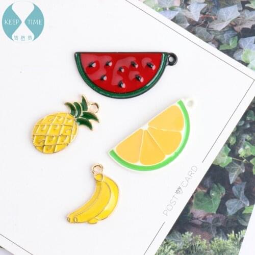 Ritoule Korea made DIY jewelry accessories, dripping oil alloy pendant, bracelet pendant, watermelon, lemon, pineapple, banana