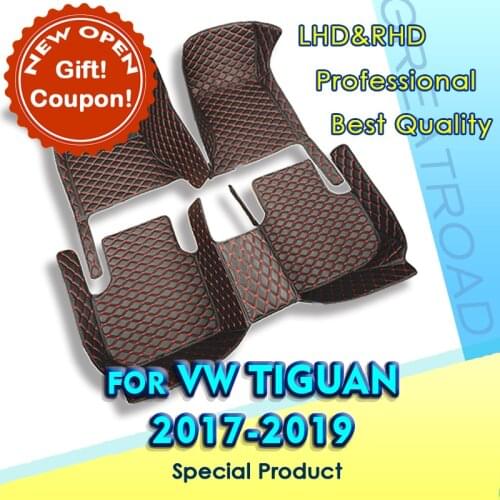 Car Floor Mats For Volkswagen VW Tiguan 2017 2018 2019 Custom Auto Foot Pads Automobile Carpet Cover interior accessories