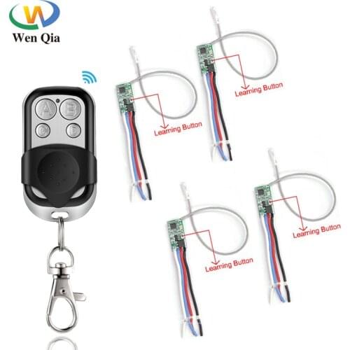 433Mhz Wireless Remote Control RF Relay Receiver DC 3.6V 6V 12V 24V 1CH Module With 4buttons Transmitter For LED Lamp Light DIY