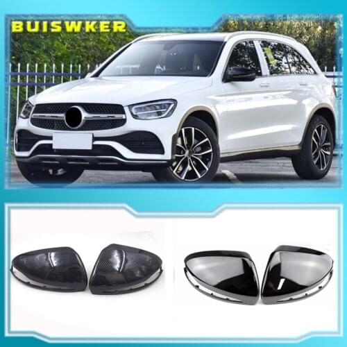 For Mercedes-Benz C S E GLC G Class AMG W205 X253 W222 W213 W238 Rearview Mirror Cover Bright Black Replacement 2014 - 2019 LHD