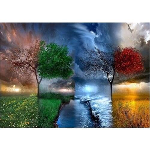 DIY 5D Diamond Embroidery Fantasy Tree Diamond Painting Full Round Drill Landscape Cross Stitch Mosaic Art Home Decoration