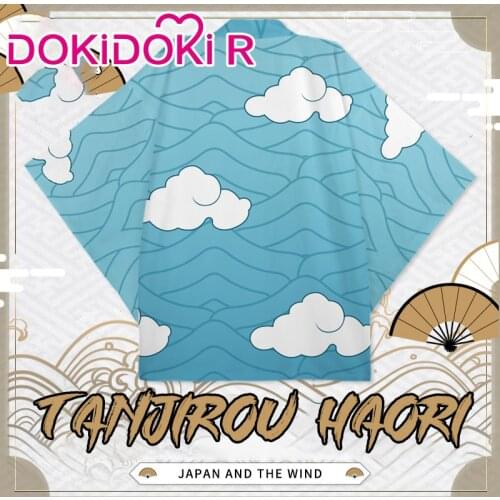 DokiDoki-R Anime Demon Slayer: Kimetsu no Yaiba Cosplay Kamado Tanjirou Haori Cloud Pattern Kimetsu no Yaiba Cosplay Tanjirou