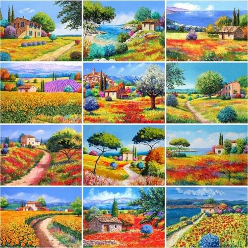 Evershine 5D DIY Diamond Embroidery House Full Square Diamond Painting Village Landscape Cross Stitch Mosaic Home Decorations