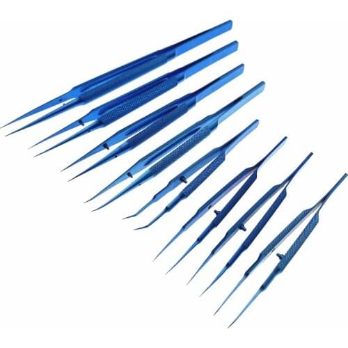 11cm Titanium Alloy Round Handle Eyelid Tweezers Platform double eyelid tool fine tissue forceps Ophthalmic Instruments