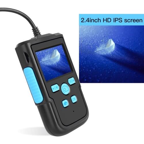 Endoscope Camera 2.4'' LCD Screen High Definition 1080P 5.5mm Lens IP68 Handheld Endoscope Digital Endoscopes with 8 LEDs Light