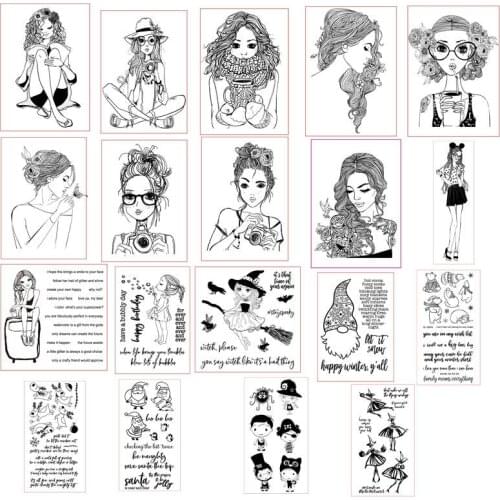 Lovely Girl Santa Clause Reindeer Transparent Silicone Clear Stamp for Scrapbooking DIY Craft Decoration Soft Stamp New 2019