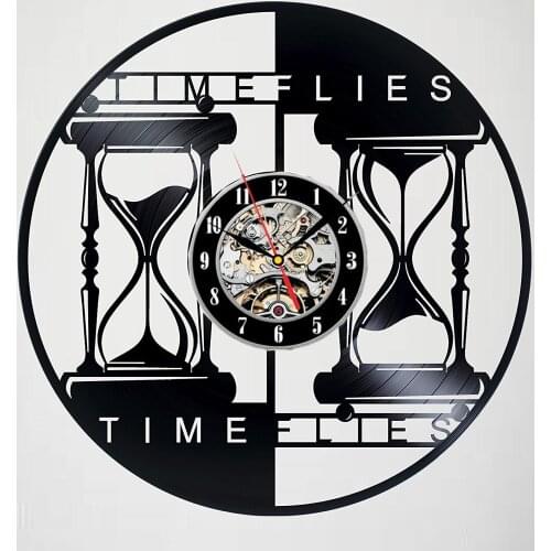 Cute Time MOTIVATION Decor Vinyl Record Wall Clock - Exciting room decor - perfect gift idea for children, adults