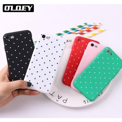 For iPhone 12 Pro 11 6 6S 8 8Plus X 7 7Plus XS Max Soft Silicone Matte Case Fundas Coque Cover Dots Polka Geometric Simple Heart