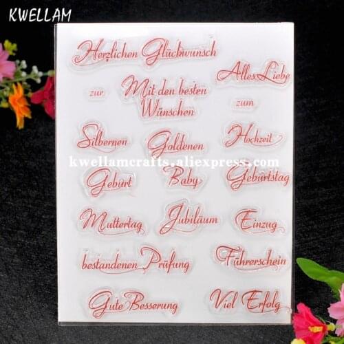 German Alles Liebe Wunschen zur zum Scrapbook DIY photo cards account rubber stamp clear stamp transparent stamp 14x18cm 7062214