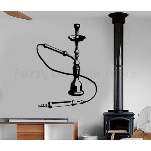 Nowa moda dom rybacki Vinyl kalkomania ścienna pub z fajkami wodnymi salon Shisha arabski palenia Cafe naklejki zdejmowana H735