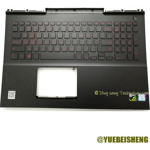 YUEBEISHENG New for DELL Inspiron 15 7000 7566 7567 P65F Plalmrest US keyboard upper cover 0MDC8K MDC8K Backlit