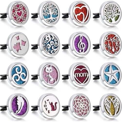 New Car Perfume Diffuser Clip Locket Starfish Tree of Life Stainless Steel Vent Freshener Essential Oil Diffuser Car Accessories