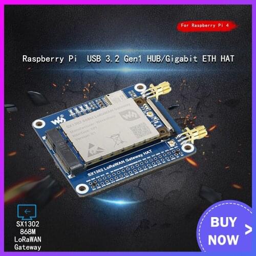 Raspberry Pi 4B LoRaWAN expansion board SX1302 EU868 GNSS module low power consumption & fast speed for Raspberry Pi 4B