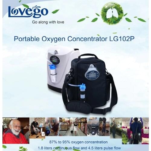 Stock for shipping by DHL within 3 days/4 hours battery portable oxygen concentrator Lovego G2 for 1-4.5 liters oxygen therapy