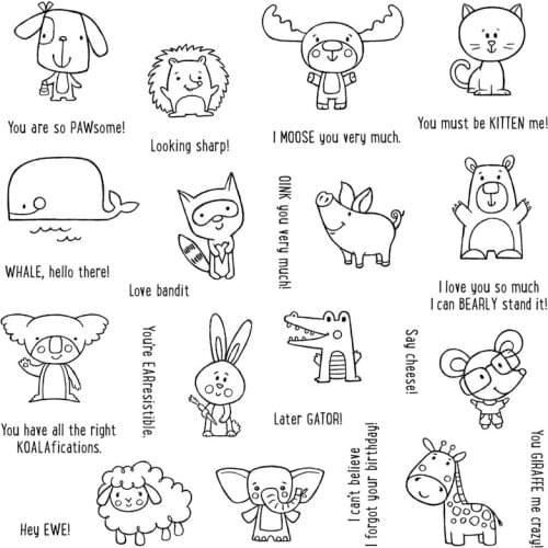 Cute Animal Zoo Transparent Clear Silicone Stamp/Seal for DIY scrapbooking/photo album Decorative clear stamp sheets FXL179