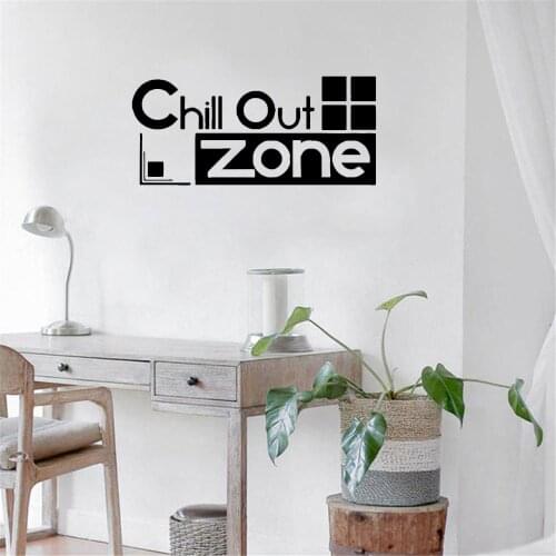 Chill Out Zone Frase Wall Stickers For Rest Room Company Office Room Wall Decals Decor Sticker Removable Decal Mural Vinyl ov563