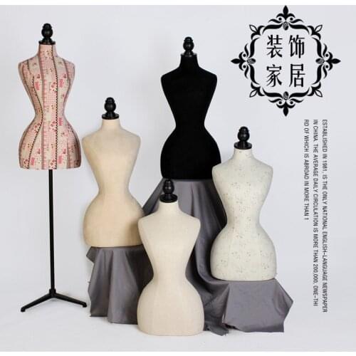 Props Female Mannequin Model Racks Half Body Female Models Wedding Dress Fashion Design Thickening Hemp Women Fabric Mannequin