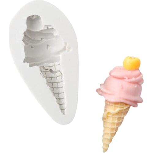 Ice Cream Cone Silicone Mold Soap Polymer Clay Molds DIY Wedding Cake Decorating Tools Kitchen Baking Fondant Chocolate Mould