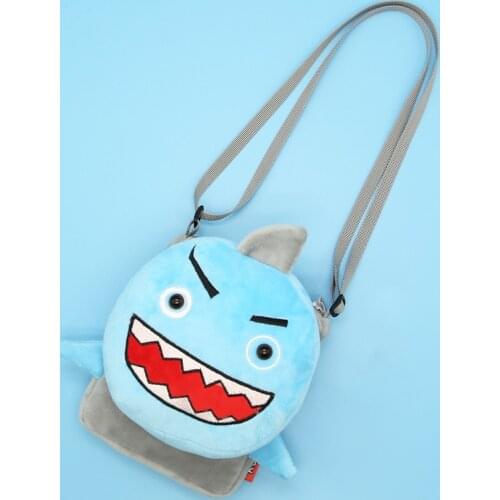 Girls Shoulder Bag Cute Kawaii Plush Shark Sling Bag Messenger Bag Kids Keys Coin Purse Lovely Princess Mini Handbag
