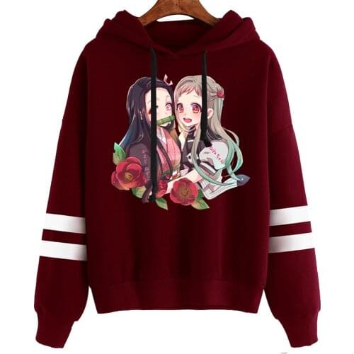 Hoodie Sweatshirt Anime Kamado Nezuko Print Hoodies Demon Slayer Kimetsu No Yaiba Streetwear Winter Unisex Sweatshirts Tops