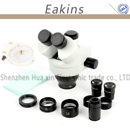 3.5X-90X Trinocular Zoom Stereo Microscope+0.5X/2X Auxiliary Objective Lens+Protect Lens+56 LED Ring Light Illuminator Lamp