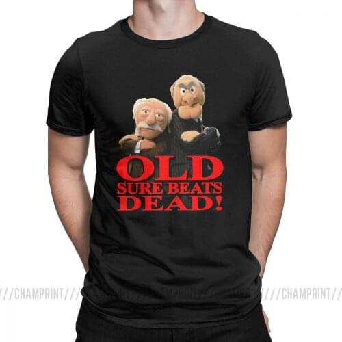 Vintage Statler And Waldorf Grumpy Old Retro T-Shirts for Men Crew Neck Pure Cotton T Shirt Short Sleeve Tees Gift Idea Clothes
