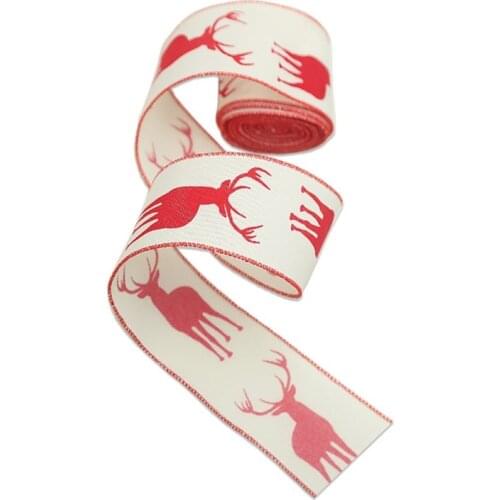 1PC Christmas Ribbon Buffalo Plaid Ribbon Festive Atmosphere Decorated With White Snowflakes Holiday Party DIY Decorations