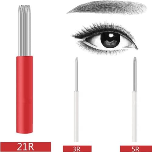 Stainless Steel Tattoo Accessories Microblade Eyebrow Coloring Beauty Tool 50PCS Individually Packaged Aseptic Eyebrow Lifting
