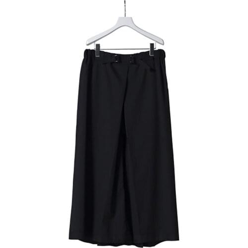 Mens new style culottes loose large size wide leg trousers 100 pleated trousers fashion young mens new city fashion trousers
