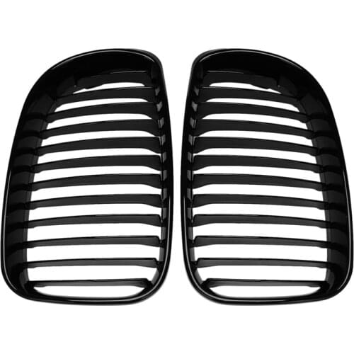 For BMW 1 SERIES E81 E82 E87 E88 2D 4D 2007 2008 2009 2010 2011 Pair ABS Side Gloss Black Front Kidney Grilles