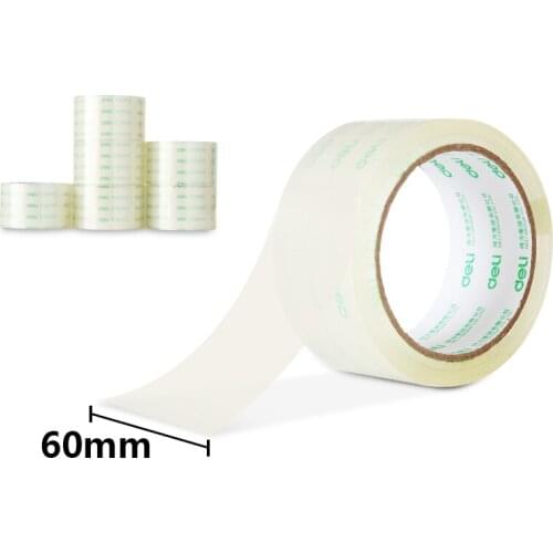 Deli High Quality High Transparent Sealing Tape Packing Tapes 60mmx60y (54.9m/roll) 6 Rolls Office Supplies 30323