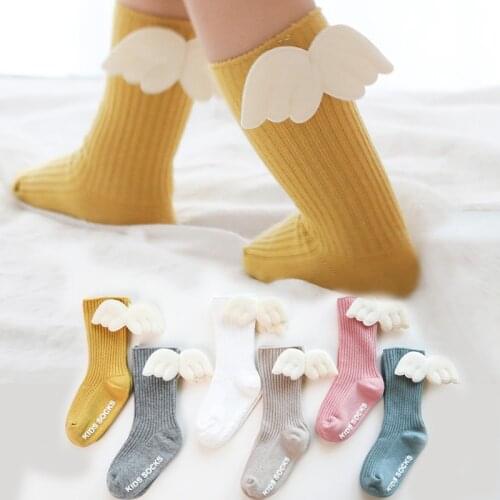 Baby Socks Girl Socks Lovely Wing Socks Boy Knee Socks Pure Cotton Toddler Infant Girls Knee High Socks