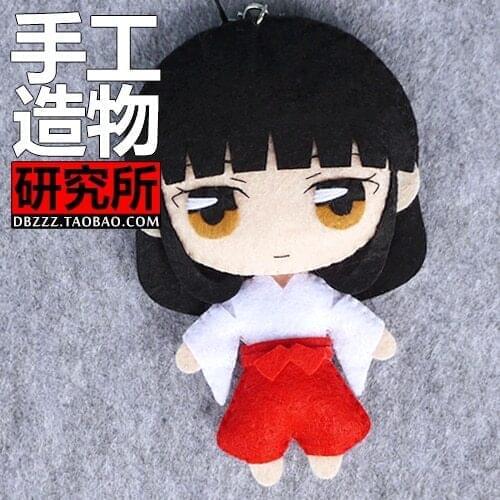 DIY Handmade Toy Japan Anime Inuyasha Kikyo Cosplay Hanging Plush Hanging Keychain Doll Material Cosplay Prop