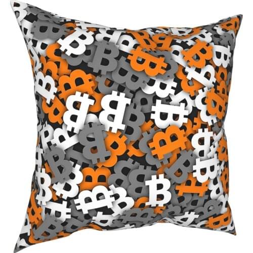 Bitcoin Urban Camouflage Square Pillow Case Decorative Pillow Crypto Cryptocurrency Ethereum Btc Blockchain Cushion Covers